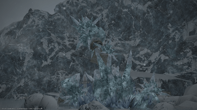 A broken aetheryte crystal is what remains of an settlement destroyed by the Calamity event that occurred before A Realm Reborn.