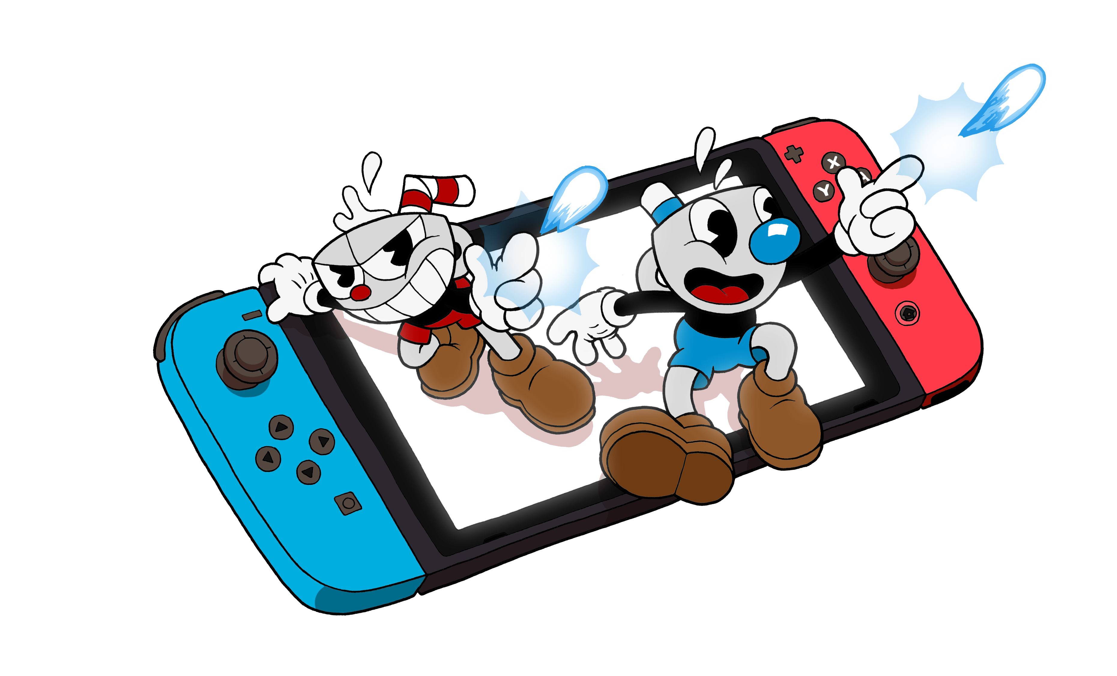Cupman and Mugman with a Switch
